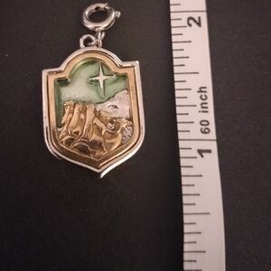 Green and Gold Shield Pendant